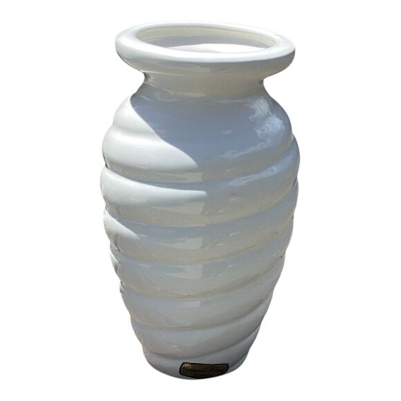 White Haeger Floral Beehive Swirl Vintage Pottery Vase 8in - Picture 5 of 7